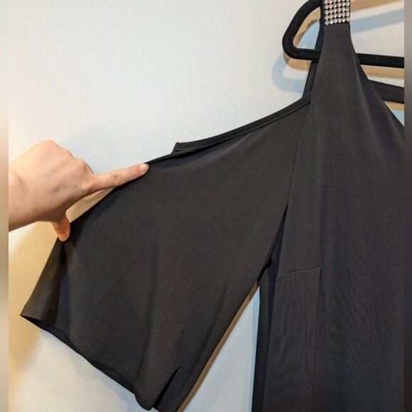 Lori Michaels Cold Shoulder Cocktail Dress Plus Size 3X Rhinestone Embellished - Picture 4 of 11